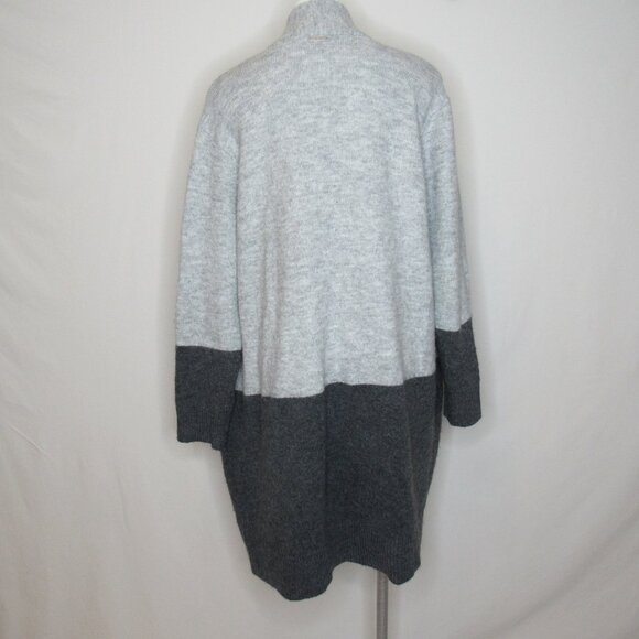 Michael Kors Gray Two Tone Long Open Cardigan Sweater Women's XL XLarge - Picture 4 of 9
